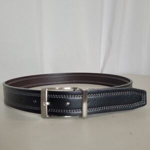 Nike Double Row Contrast Stitch Reversible Black/Brown Belt (Unisex) - Size 32/S